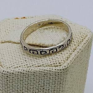 Vintage Carolyn Pollack Textured Band Sterling Ring Sz 6